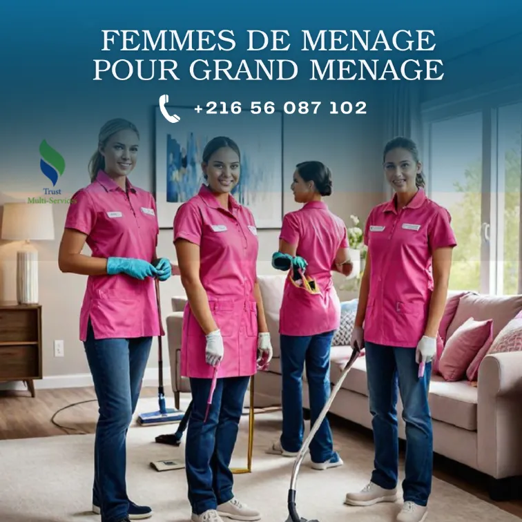 FEMME DE MENAGE PAR JOUR POUR GRAND MENAGE A JARDINS EL MENZAH