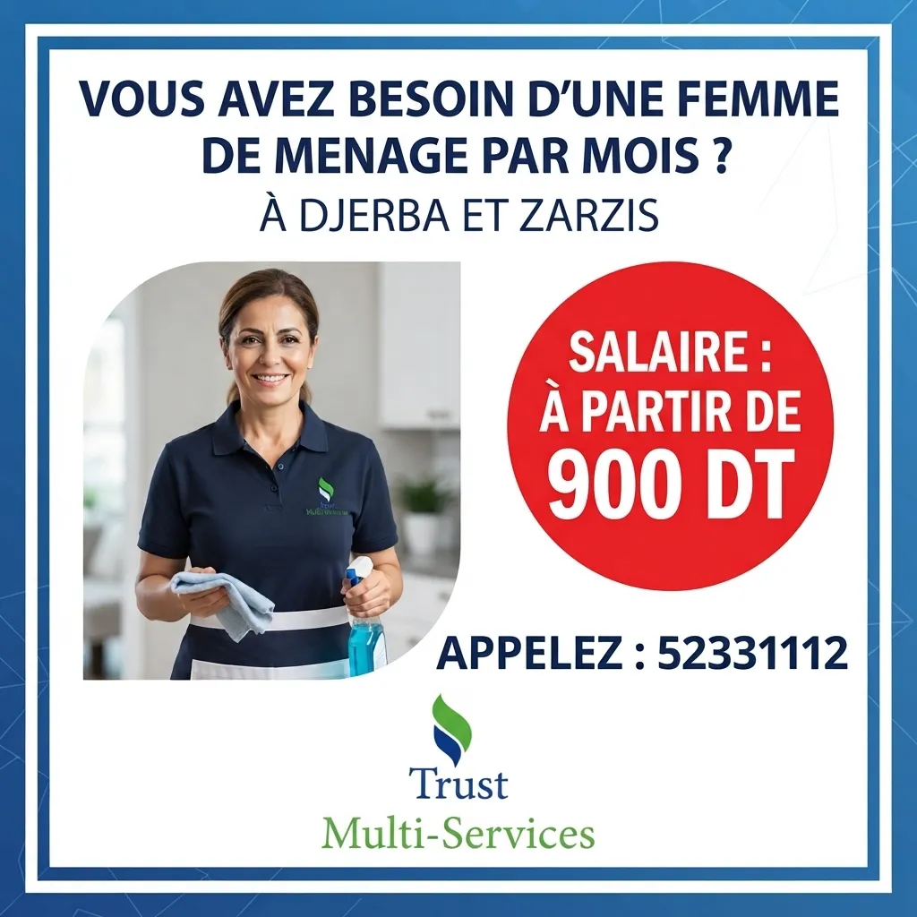 FEMME DE MENAGE PAR MOIS A DJERBA 
