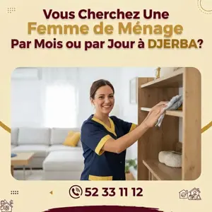 FEMME DE MENAGE PAR MOIS A DJERBA 