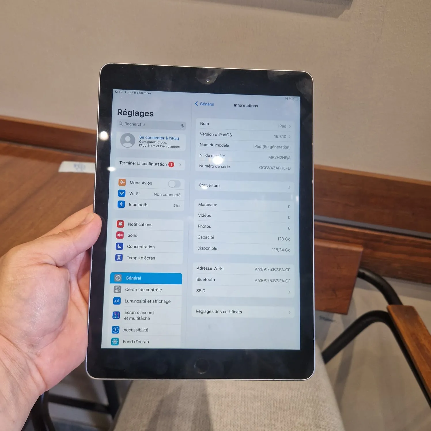 Apple Ipad 128 Go Touch ID