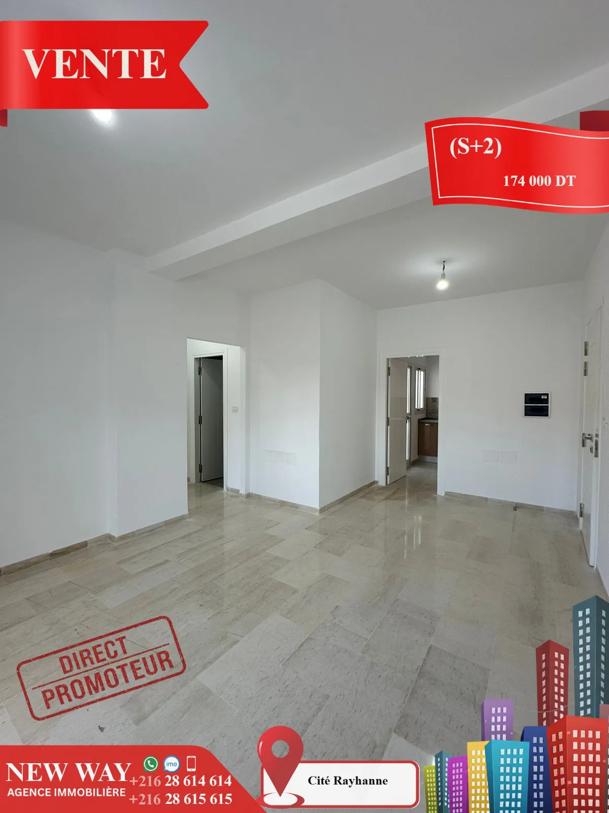 (S+2) Directe Promoteur à Cité Rayhanne