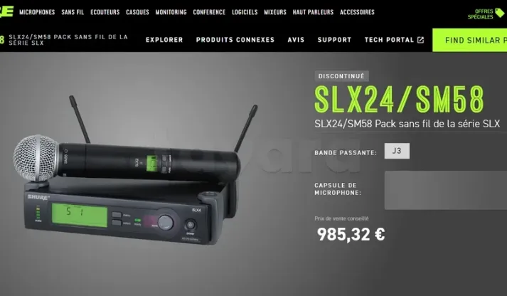 Micro sans fil Shure
