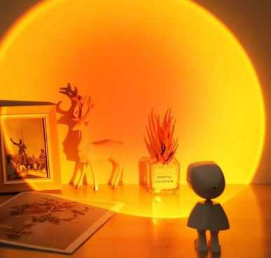 lampe forme robot de projection de coucher de soleil