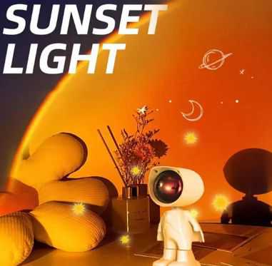 lampe forme robot de projection de coucher de soleil