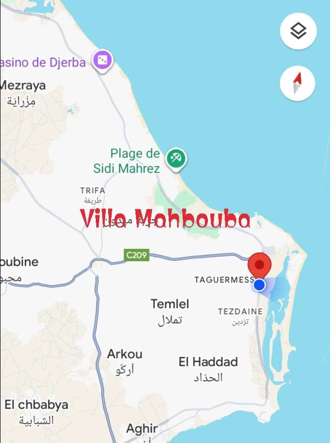 Villa avec piscine face à la mer Midoun Djerba