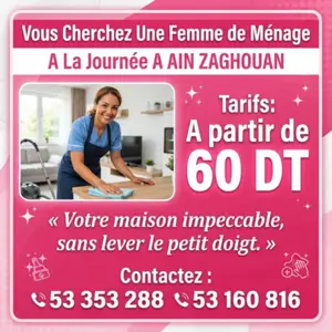 femme de menage par jour a marsa