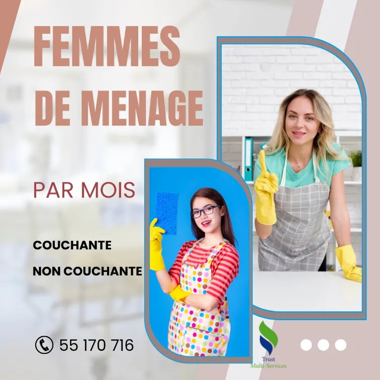 femme de ménage par mois a soukra