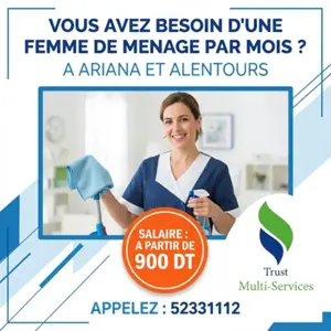 FEMME DE MENAGE PAR MOIS A ARIANA 