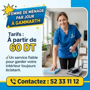 FEMME DE MENAGE PAR JOUR A GAMMARTH