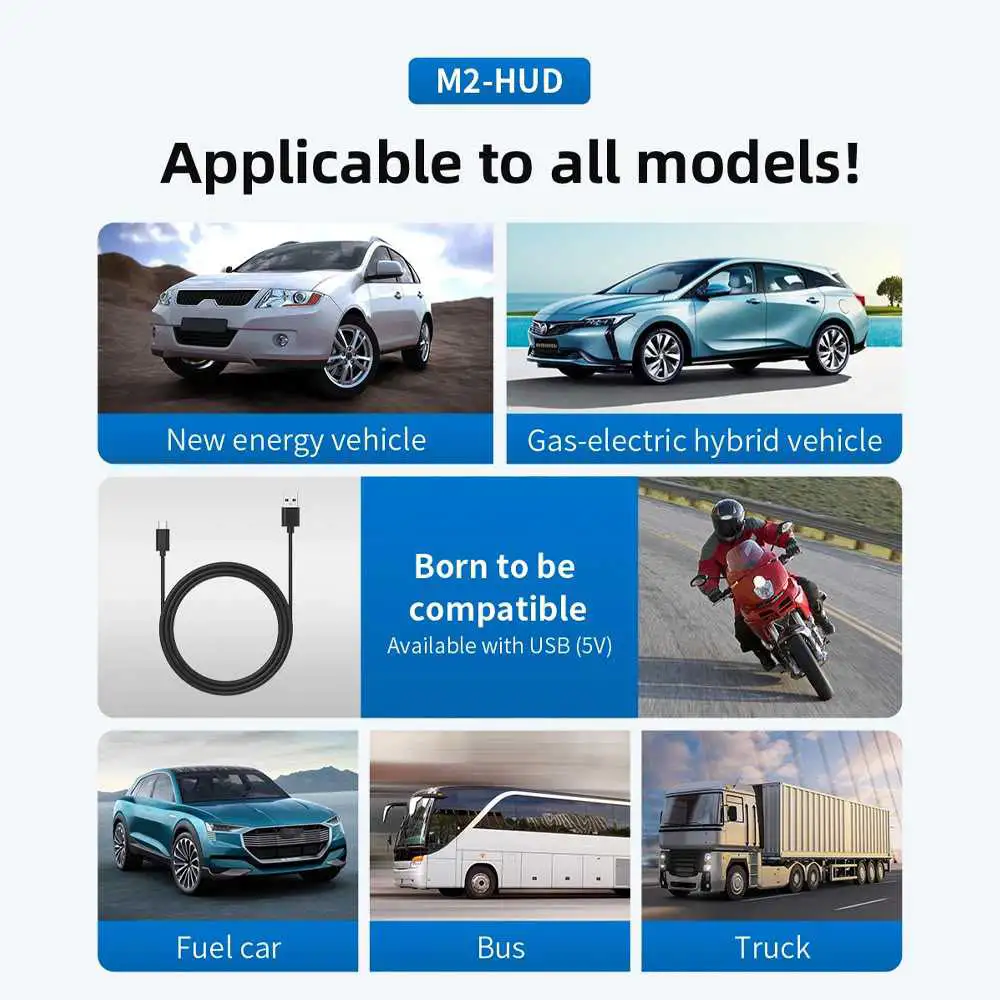 Affichage tête haute (HUD) pour voiture, installation facile, projecteur de vitesse OBD