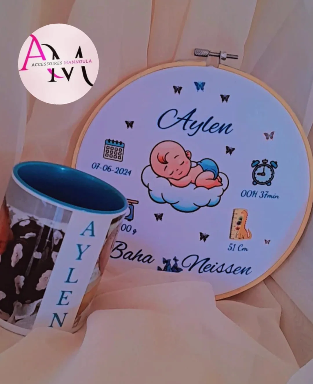 Guergueff personnalisé - idée cadeau personnalisé - nouveau née