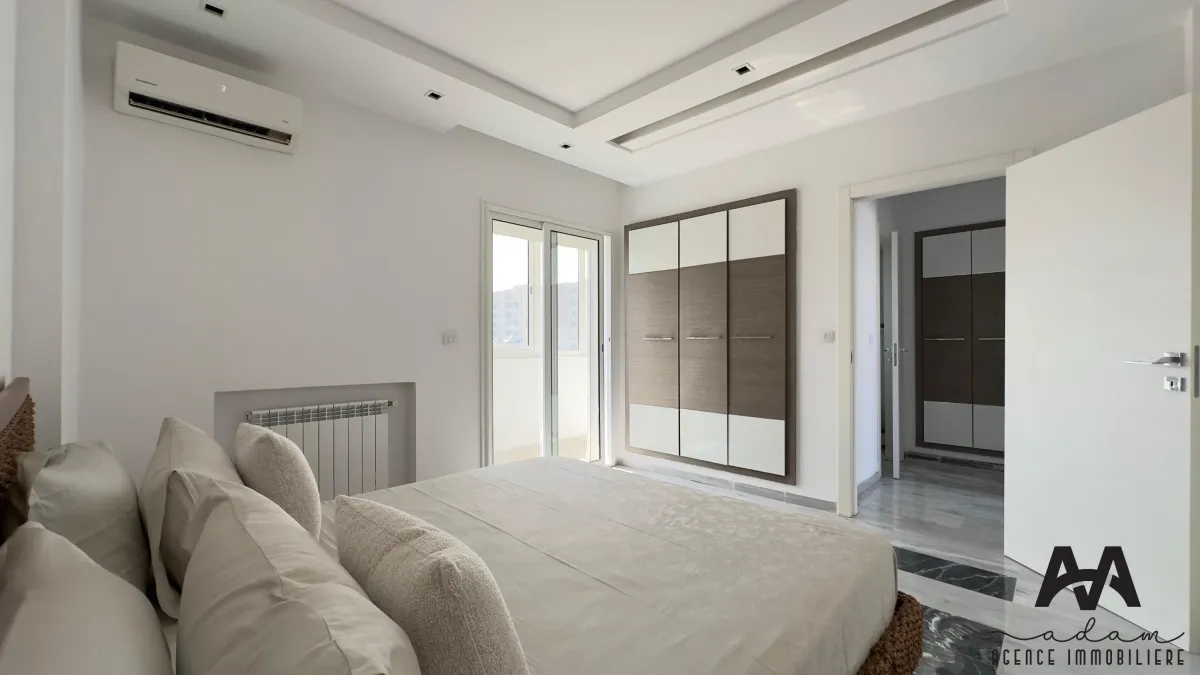 Appartement s+1 meublé vue de mer à Mrezga, Nabeul.