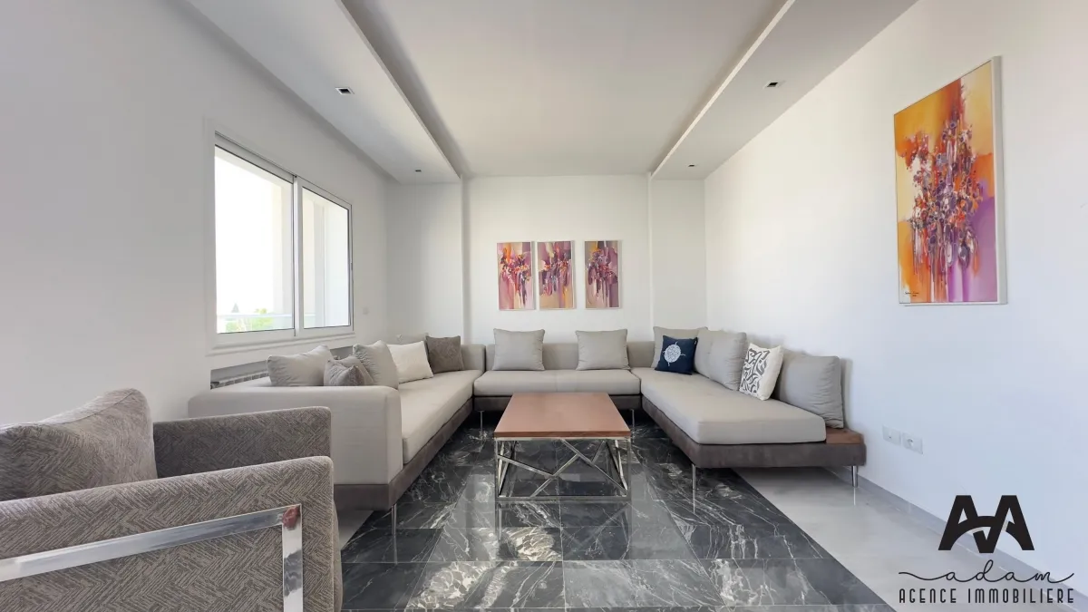 Appartement s+1 meublé vue de mer à Mrezga, Nabeul.