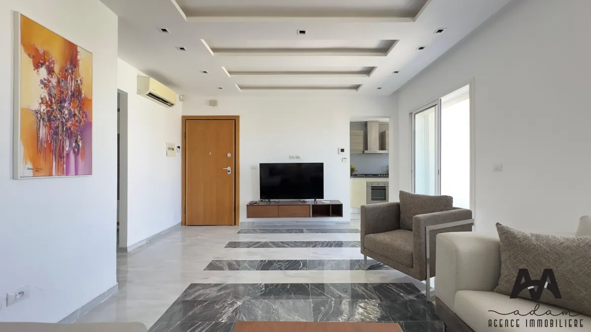 Appartement s+1 meublé vue de mer à Mrezga, Nabeul.