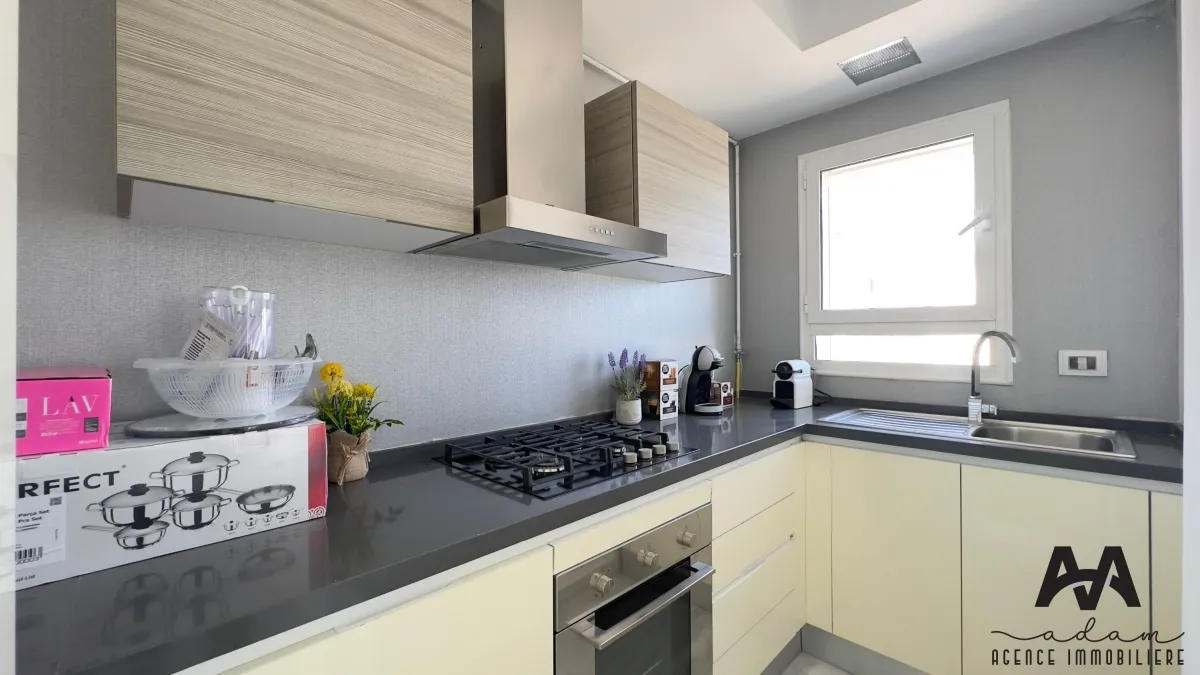 Appartement s+1 meublé vue de mer à Mrezga, Nabeul.