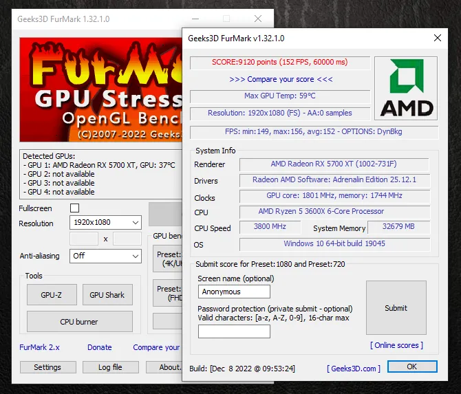 Ryzen 5 3600X 32Go RX 5700XT 8Go SSD 480Go
