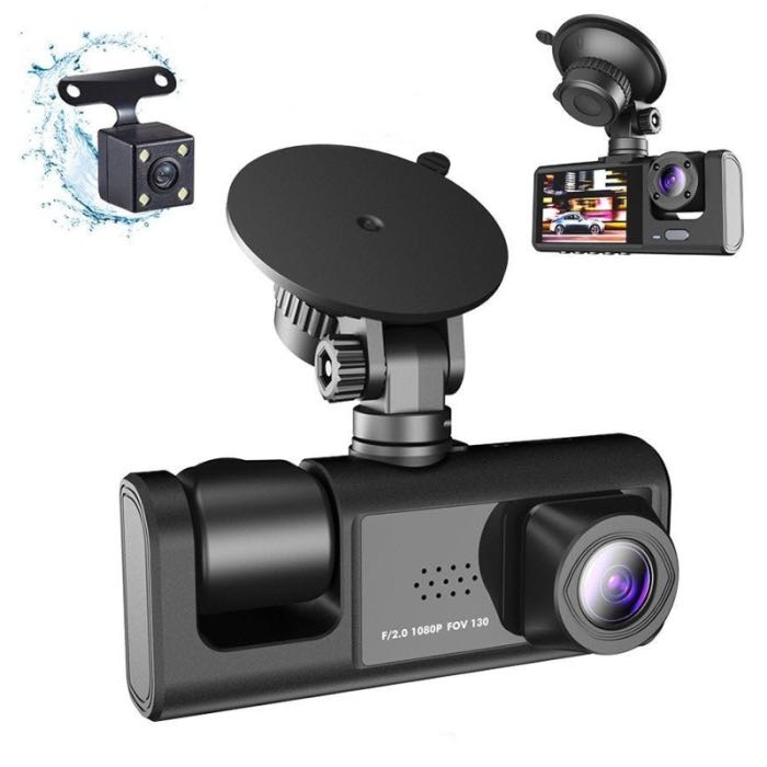Dash Cam 3 caméra(cacheté )/Caméra de voiture 3 en 1