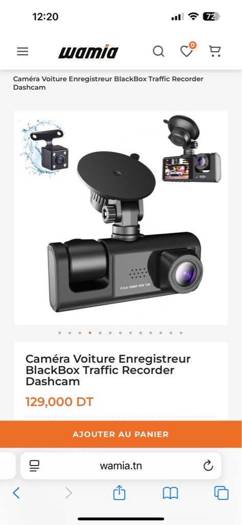 Dash Cam 3 caméra(cacheté )/Caméra de voiture 3 en 1