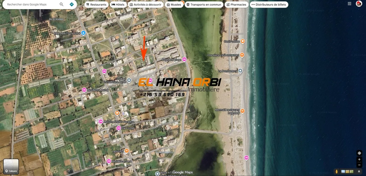 terrain à vendre proche de la plage à baghdedi mahdia
