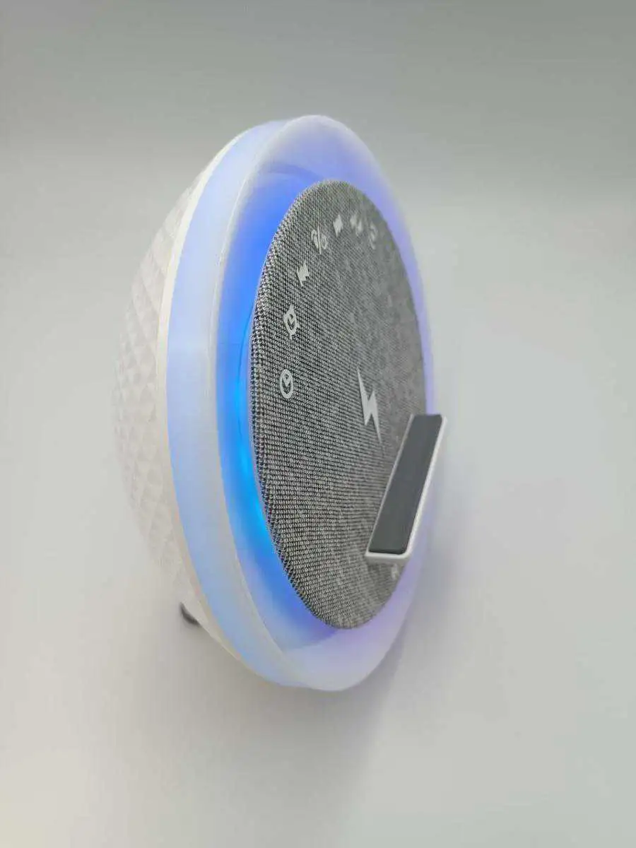 Enceinte Bluetooth multifonctions (chargeur radio horloge réveil)avec lumière LED