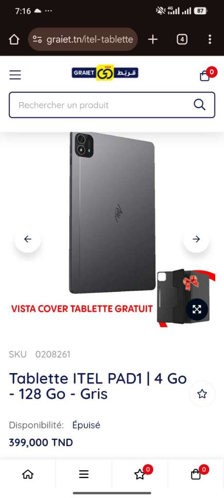 Tablette itel PAD1 4G 128/4