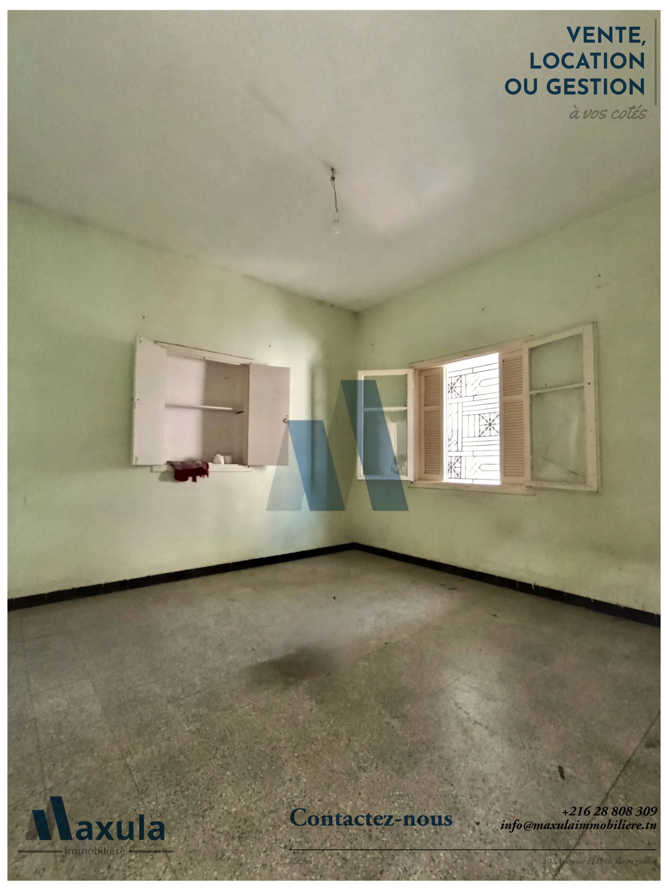 À VENDRE VILLA S+3 À RÉNOVER À BEN AROUS 