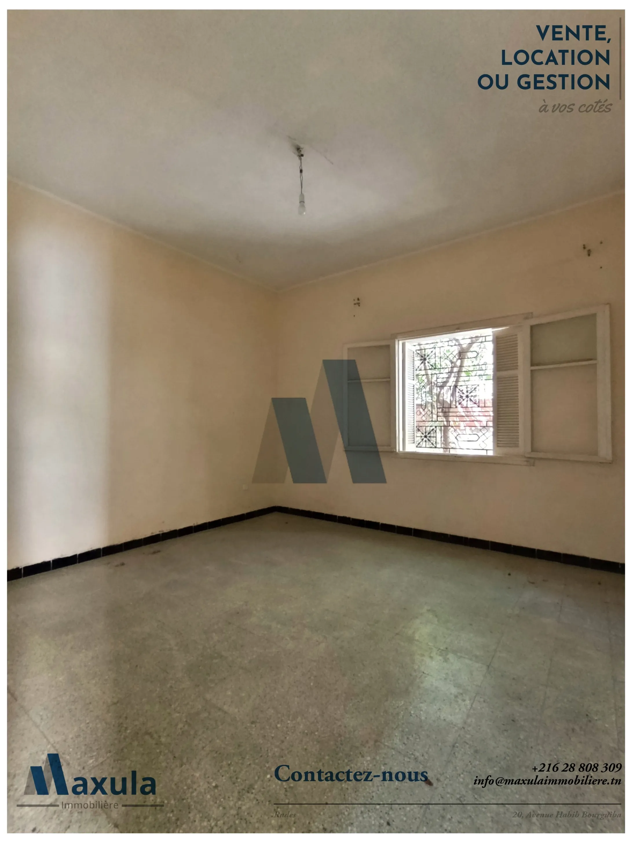 À VENDRE VILLA S+3 À RÉNOVER À BEN AROUS 