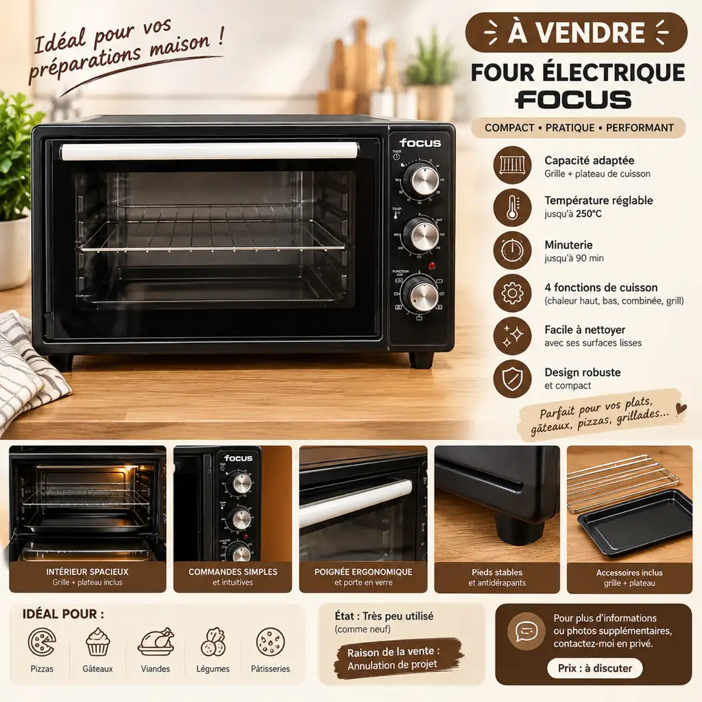 🔥 À vendre – Four électrique ventilé Focus