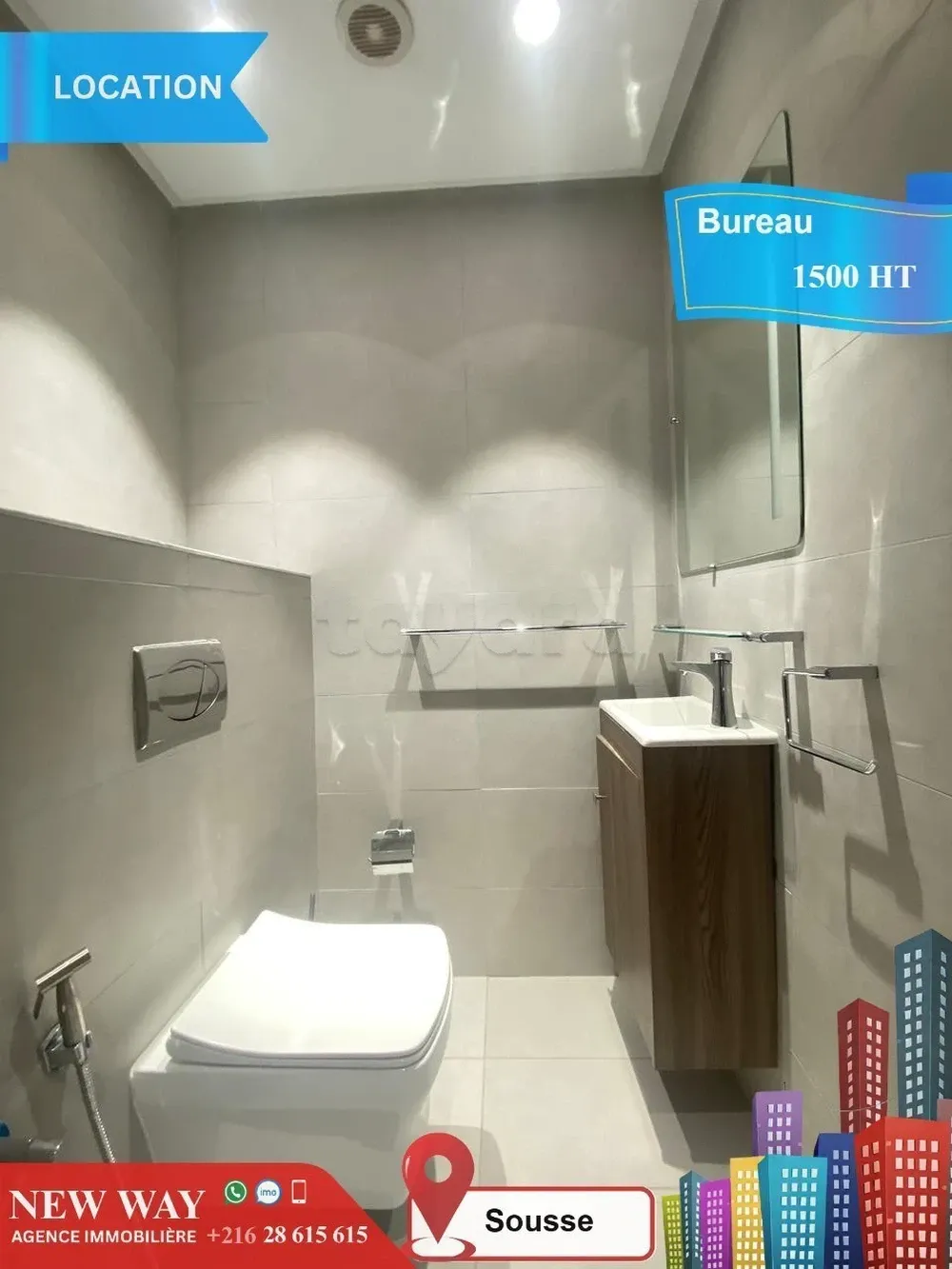 Bureau (A+2) à Sousse prés Centre Ville avec Place de Parking