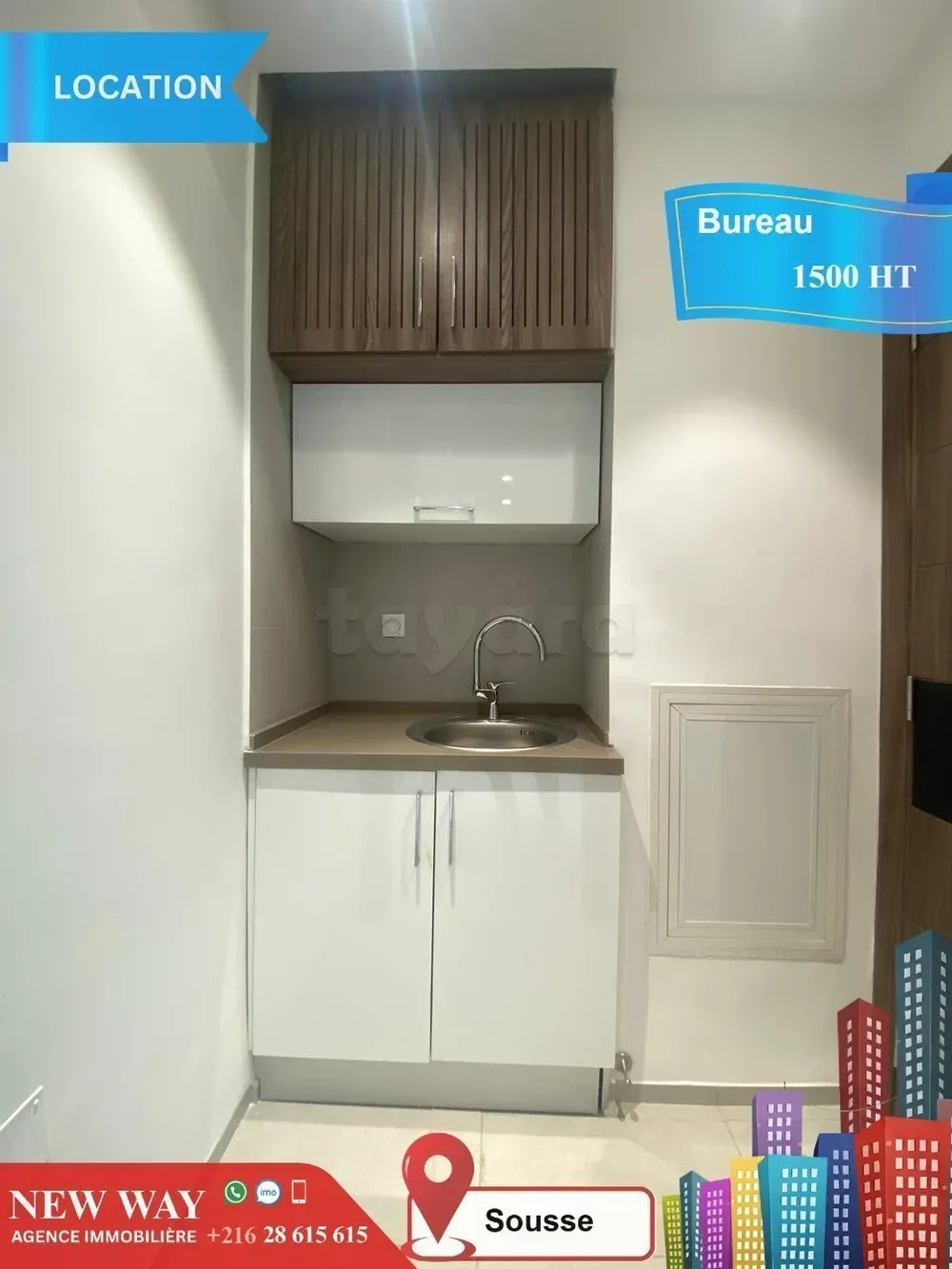 Bureau (A+2) à Sousse prés Centre Ville avec Place de Parking