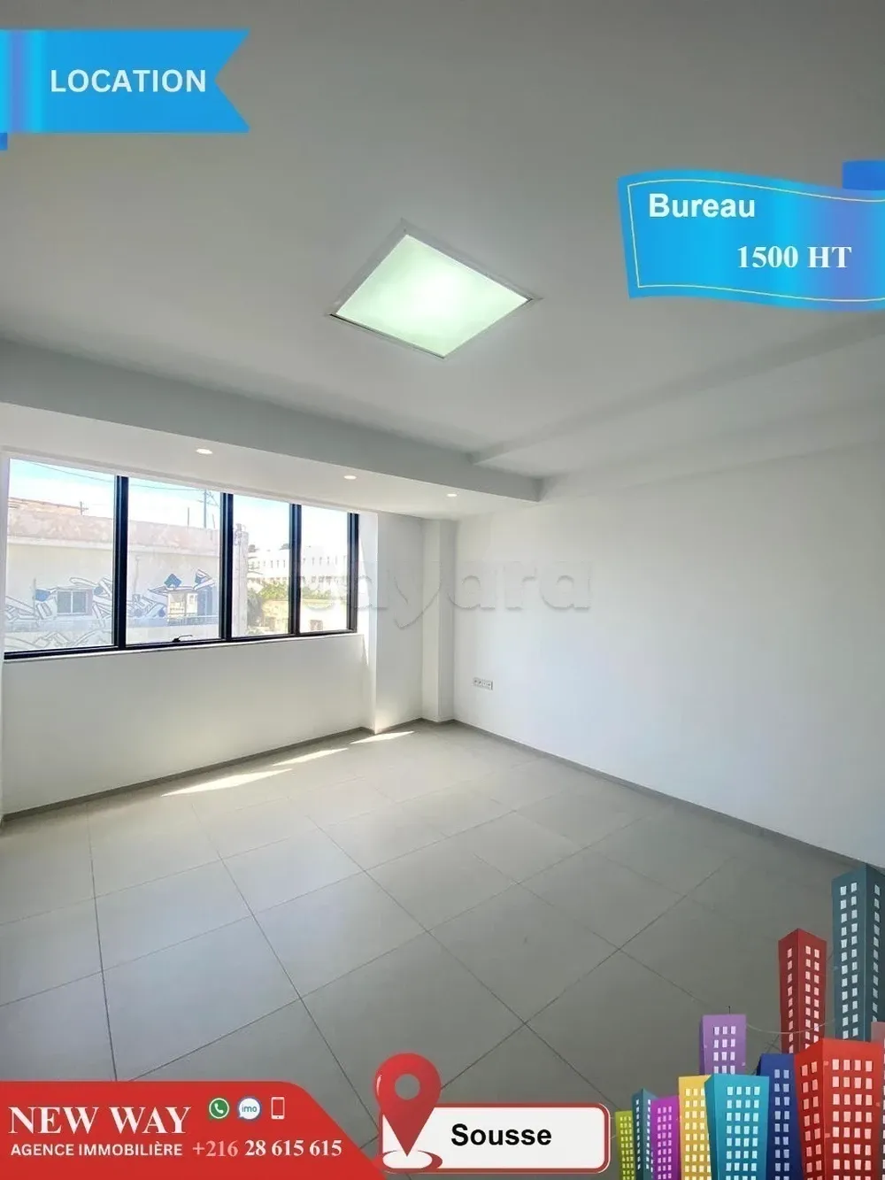 Bureau (A+2) à Sousse prés Centre Ville avec Place de Parking