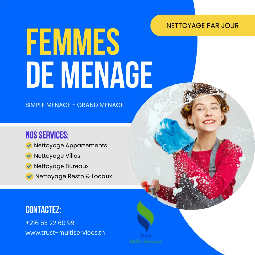 FEMME DE MENAGE PAR JOUR ARIANA ESSOUGHRA