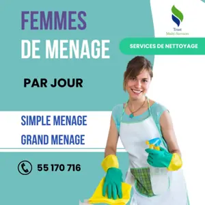 UNE FEMME DE MENAGE PAR JOUR A BARDO 
