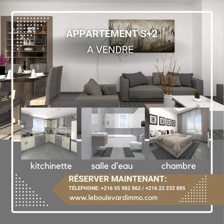 A vendre Appartement S+2 à AFH Mrezga , Cité El Wafa