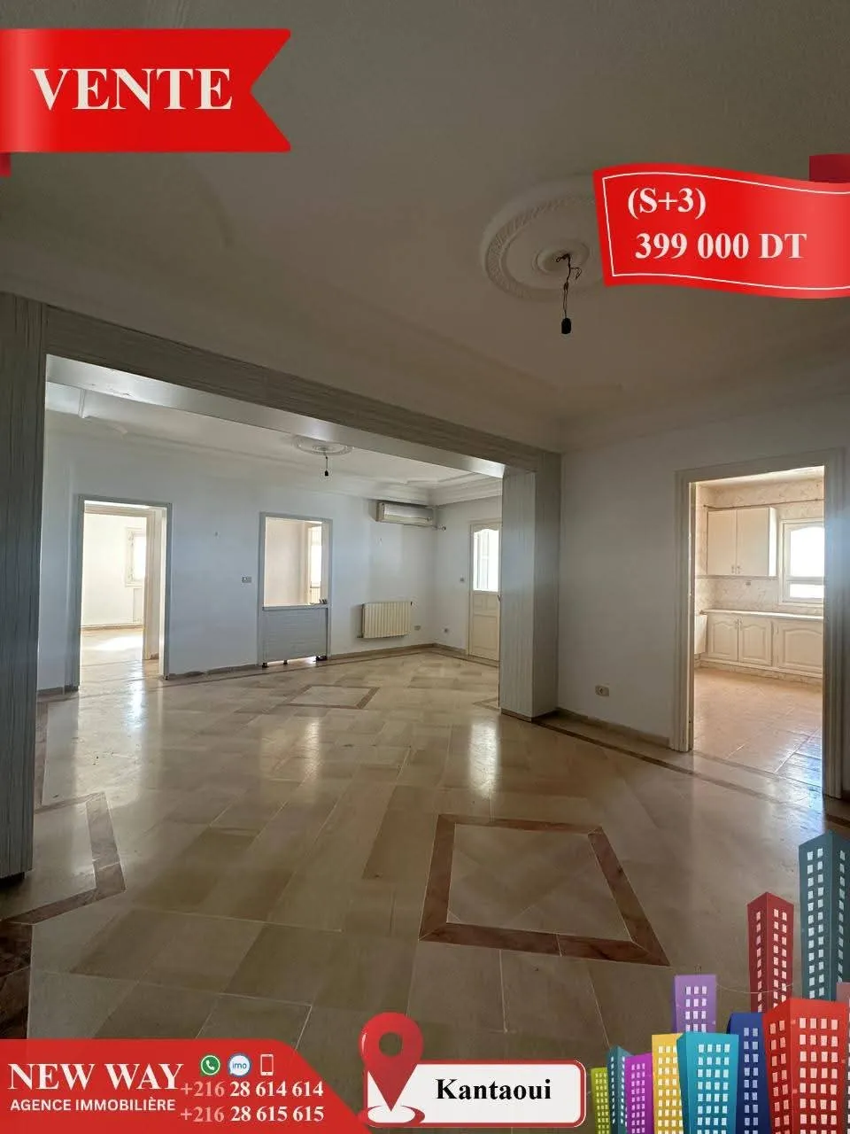 (S+3) à kantaoui avec place de parking