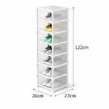Meuble à chaussures 8 compartiments individuels avec des panneaux semi-transparents