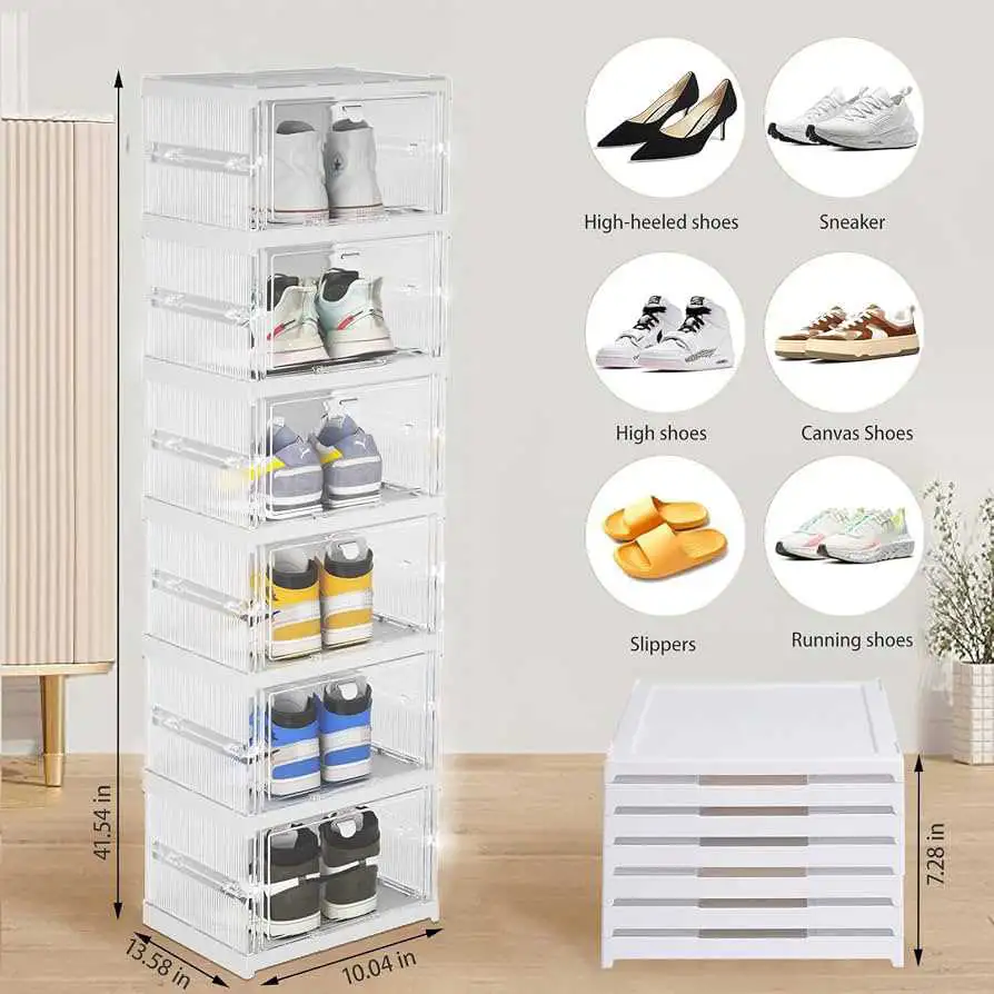 Meuble à chaussures 8 compartiments individuels avec des panneaux semi-transparents