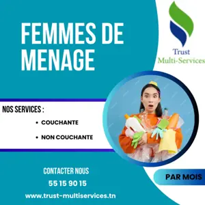 Femmes de ménage par mois services disponibles a charguia