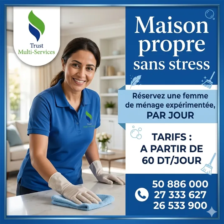 FEMME DE MENAGE PAR JOUR A SIDI DAOUED