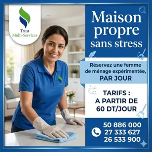 FEMME DE MENAGE PAR JOUR A SIDI DAOUED