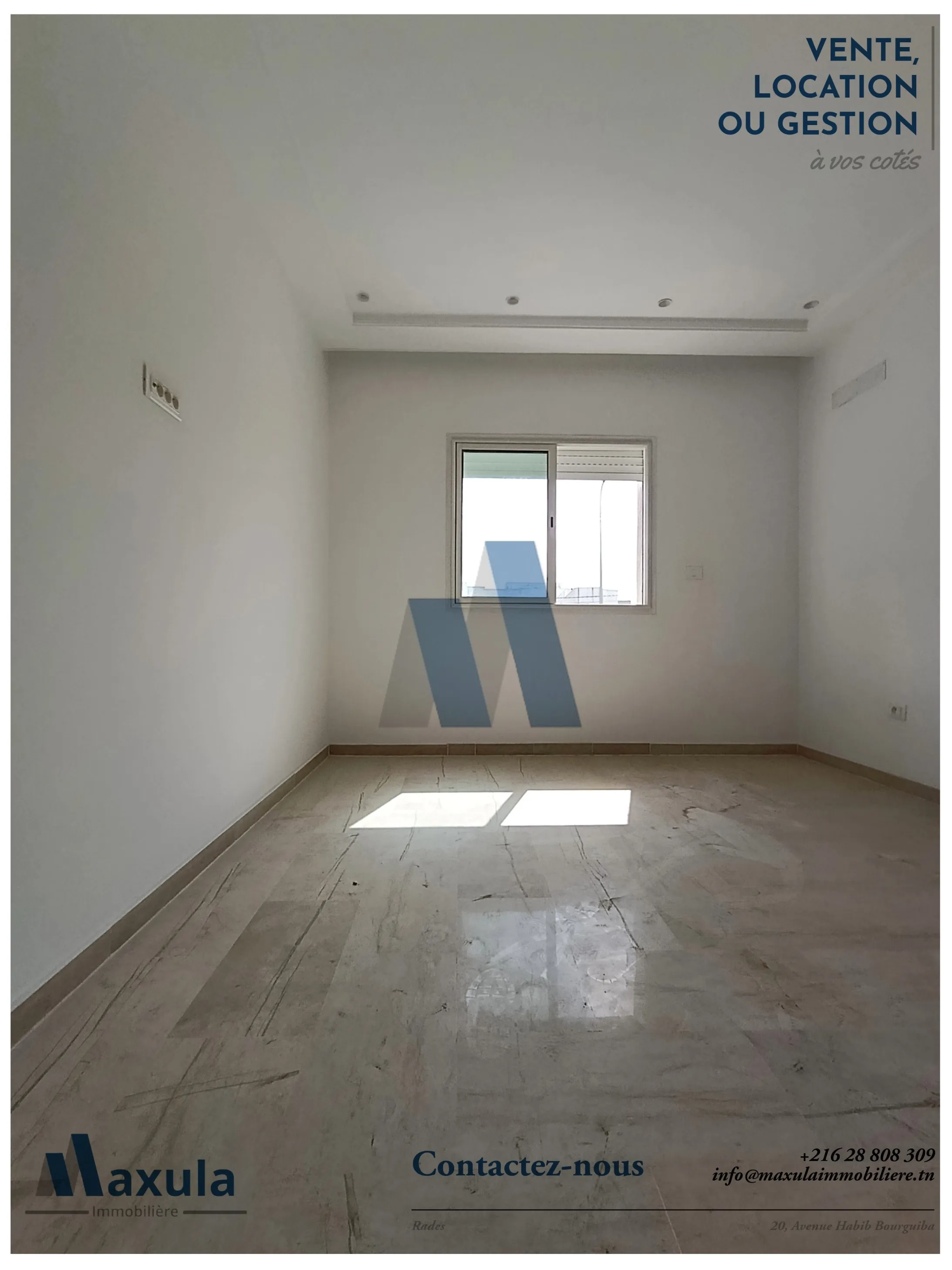 À LOUER APPARTEMENT S+2 À RADES PLAGE MONGI SLIM