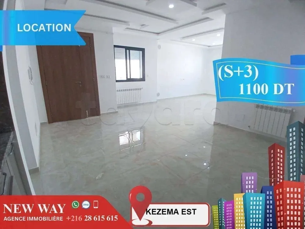 (S+3) Jamais Habité à Khezema EST avec Place de Parking au Sous Sol