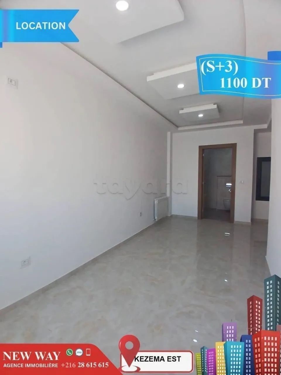(S+3) Jamais Habité à Khezema EST avec Place de Parking au Sous Sol