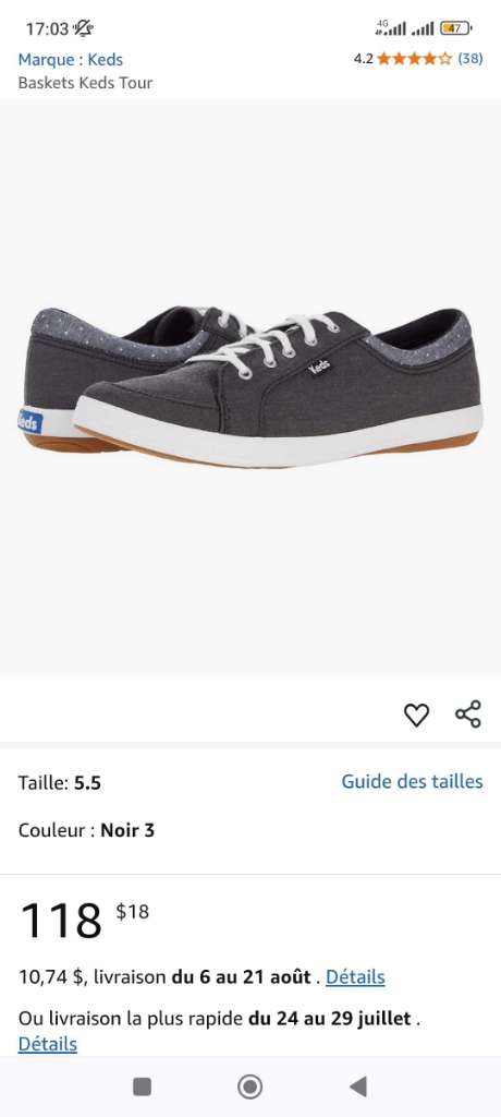Chaussure keds pour femme 