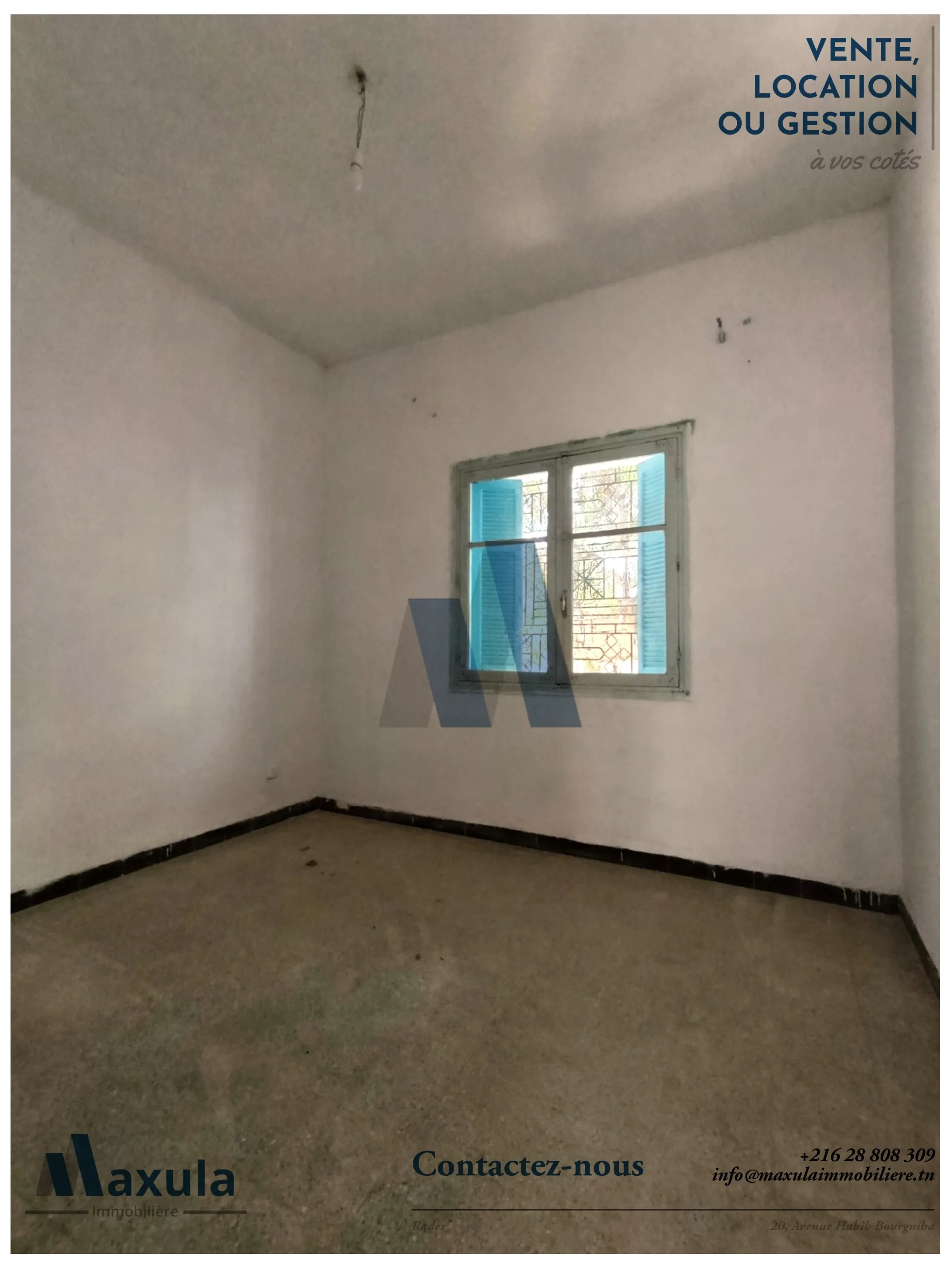 À VENDRE VILLA S+3 À RÉNOVER À BEN AROUS