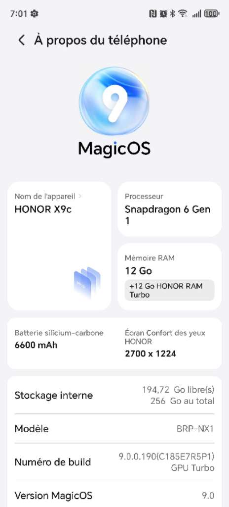 HONOR X9c magic OS