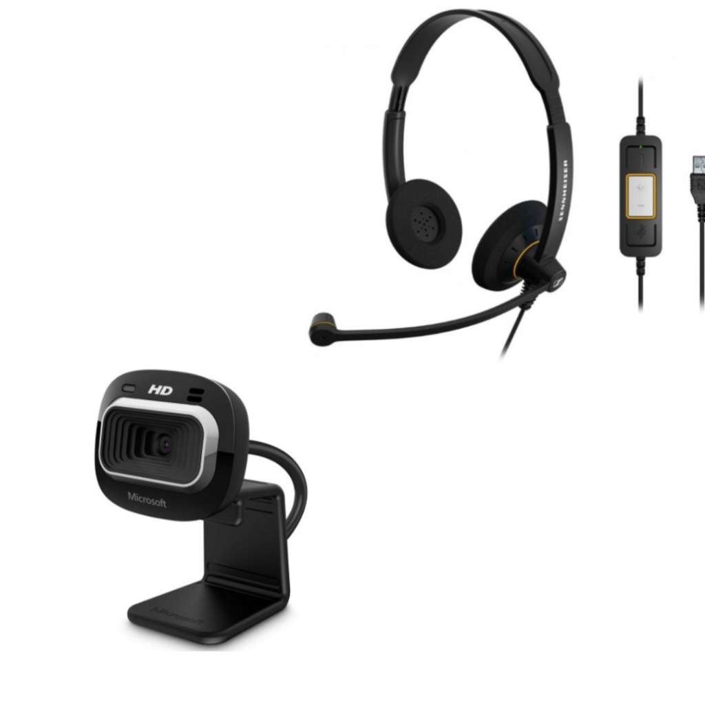 Webcam Microsoft et Micro casque Sennheiser