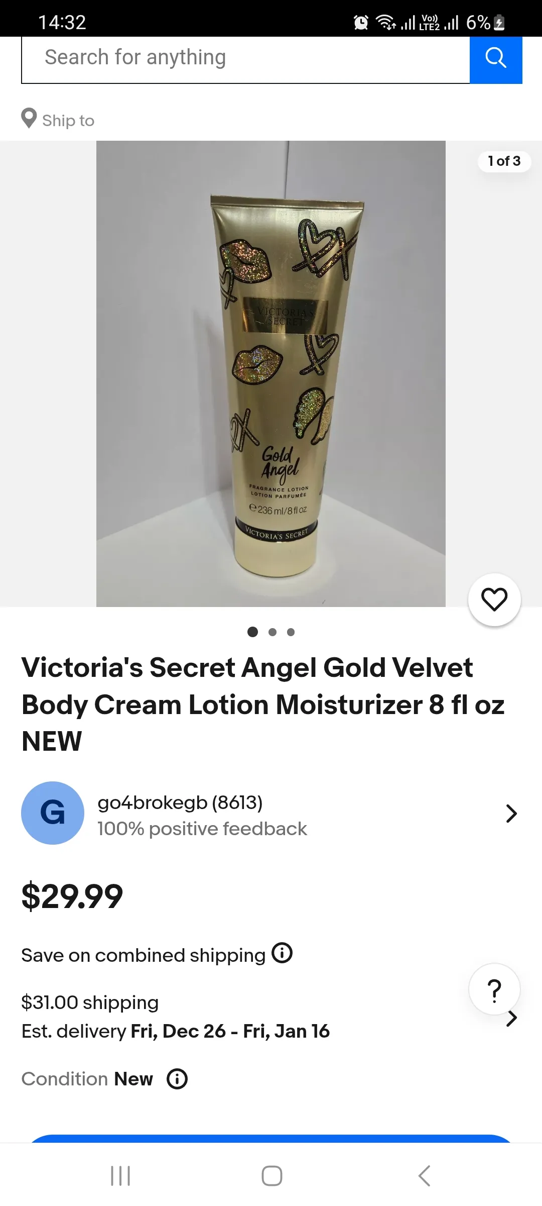 Parfum et crème Victoria secret importée de Allemagne 