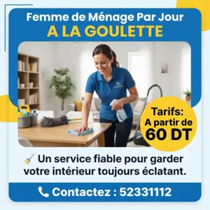 FEMME DE MENAGE PAR JOUR LA GOULETTE