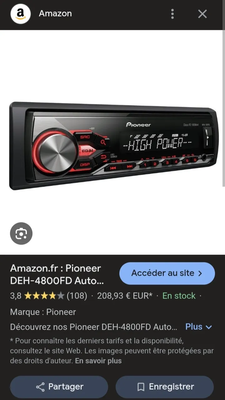Pioneer high power 100w*4 USB aux MP3 radio RDS numérique neuf 🇲🇩